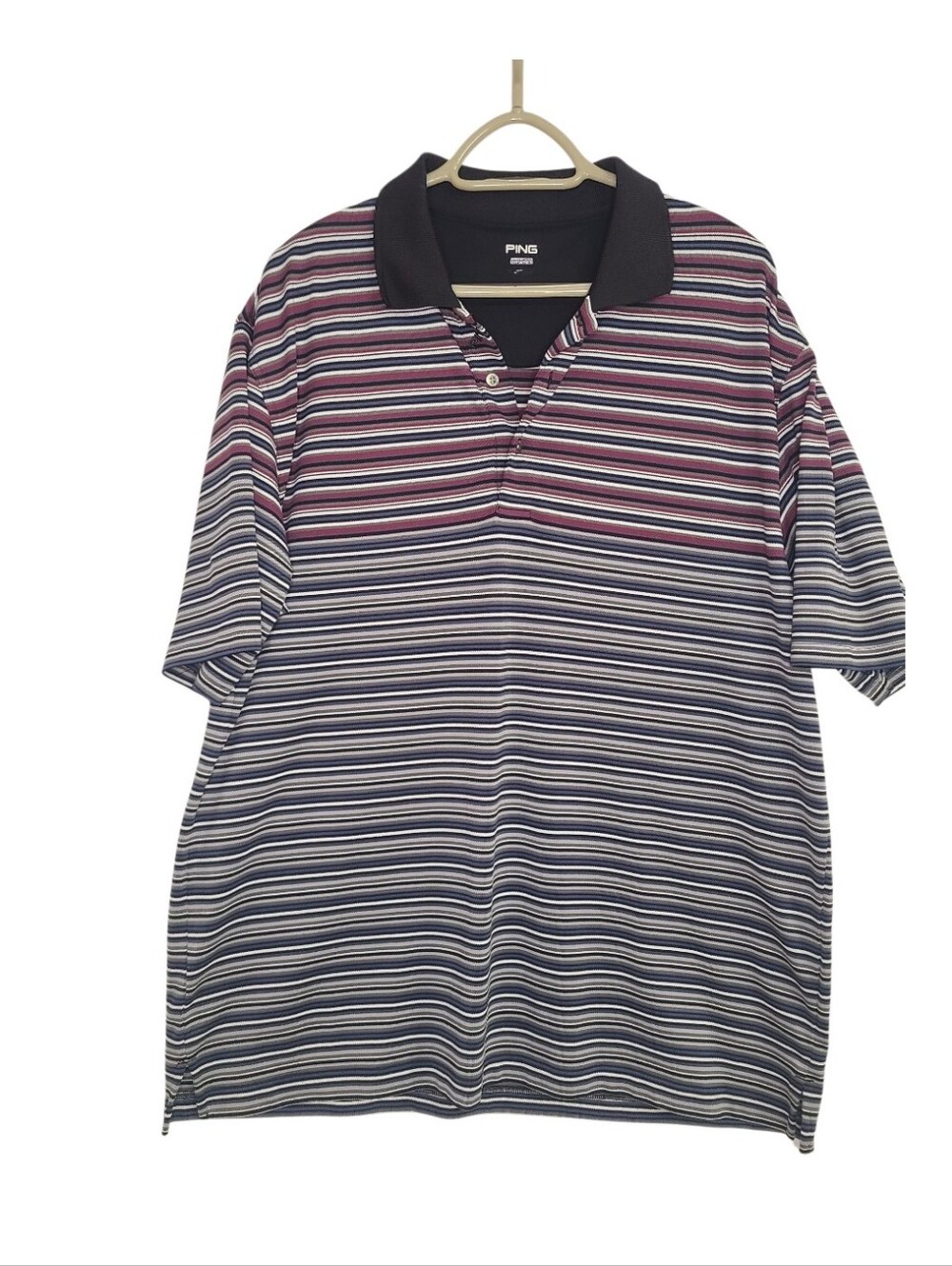 PING Performance Dynamics Short Sleeve Striped Golf Polo Shirt